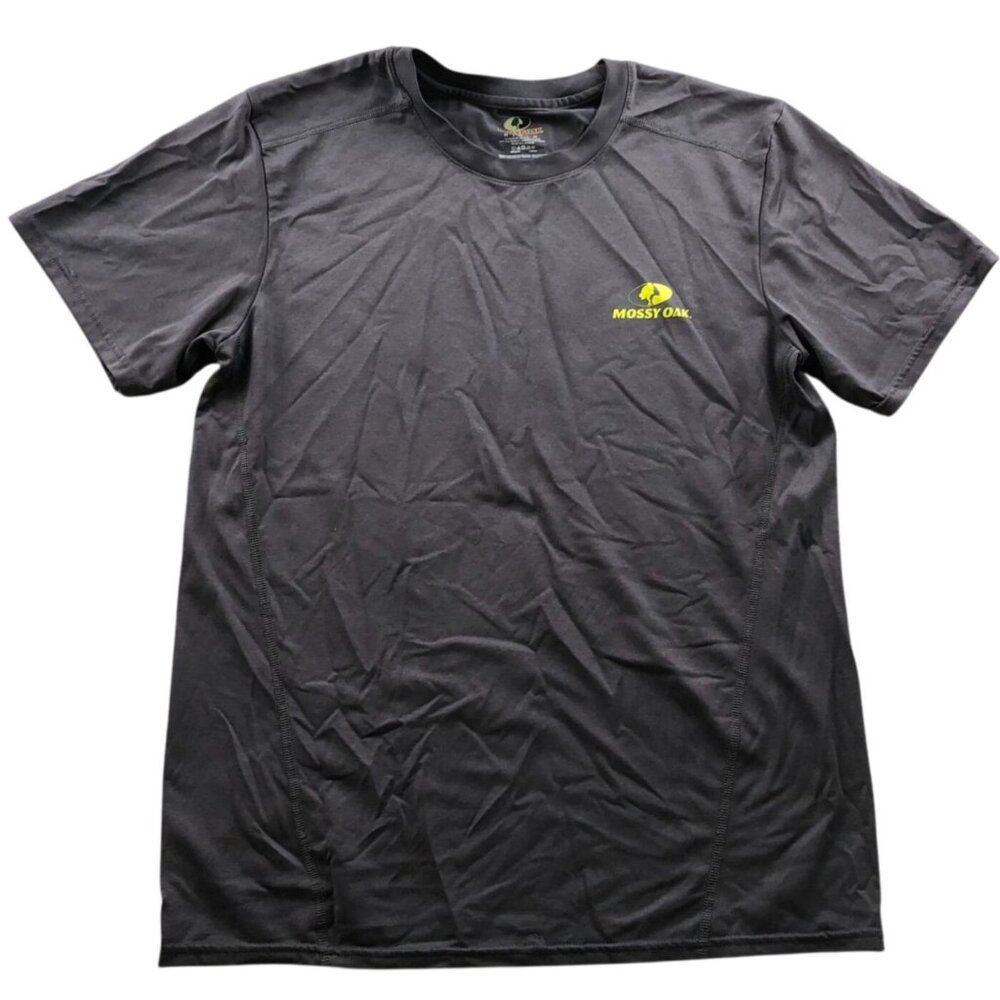 Mossy Oak Mens T-Shirt Medium Short Sleeve Performance Tee Crew Neck Gray Casual